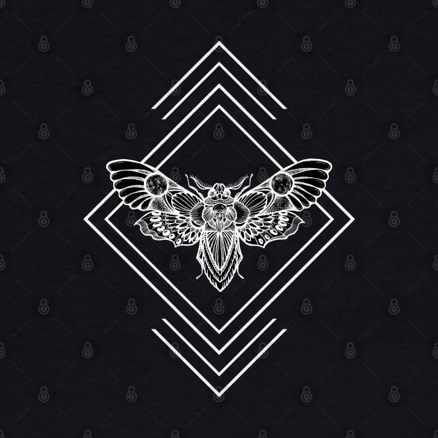 Deaths Head Moth by Dark Night Designs